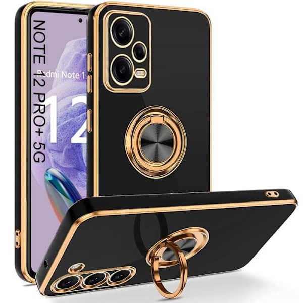 Ringfodral till Xiaomi Redmi Note 12 Pro Plus 5G Svart Stötsäker Ultra Slim Anti-Scratch