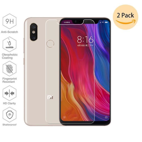 [2-pack] IJIA skärmskydd i härdat glas för Xiaomi Mi 8