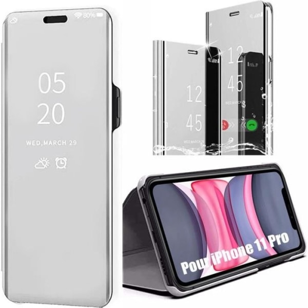 Etui til iPhone 11 (6.1") Smart Cover med spejleffekt med fuld beskyttelse Silver