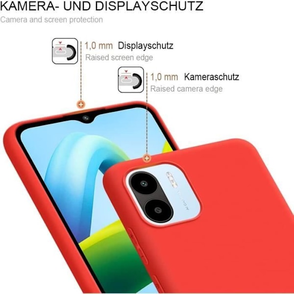 Fodral till Xiaomi Redmi A1/A2 Flytande Silikon Anti-Shock Skydd Röd Röd