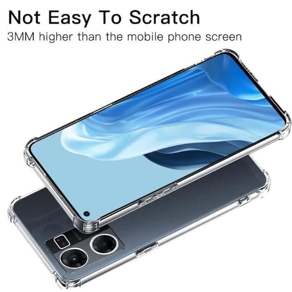 Silikonfodral för OPPO Reno 7, skydd med förstärkta hörn Transparent stötsäker
