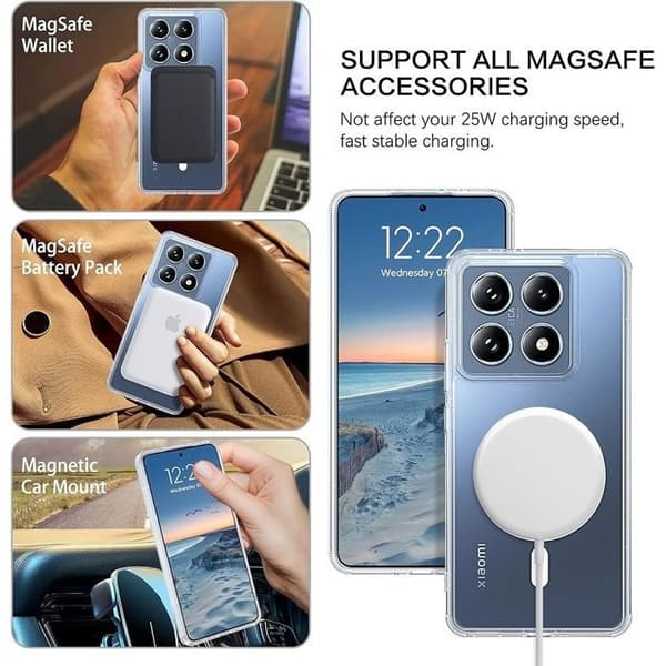 Skyddsskal - E.F.Connection® - Xiaomi 14T Pro - Transparent - Stöttålig - Tunn och lätt Transparent