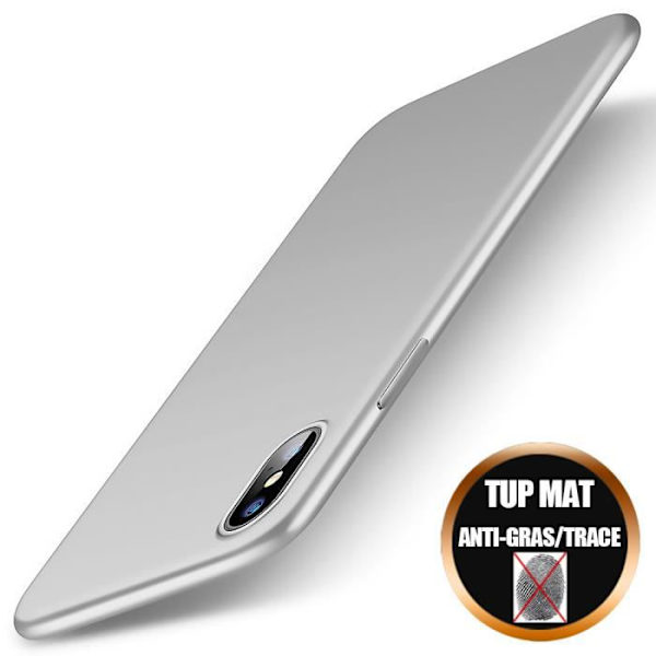 Coque iPhone X - Stødabsorberende - Silikone Gel - Ultra Modstandsdygtig - Sølv - Mat Finish Silver