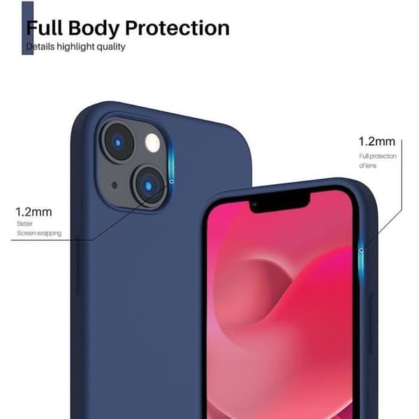 Skal Skydd - E.F.CONNECTION - för iPhone 14 - Ultra Slim TPU Silikon - Rep防止 - Mörkblå marinblå