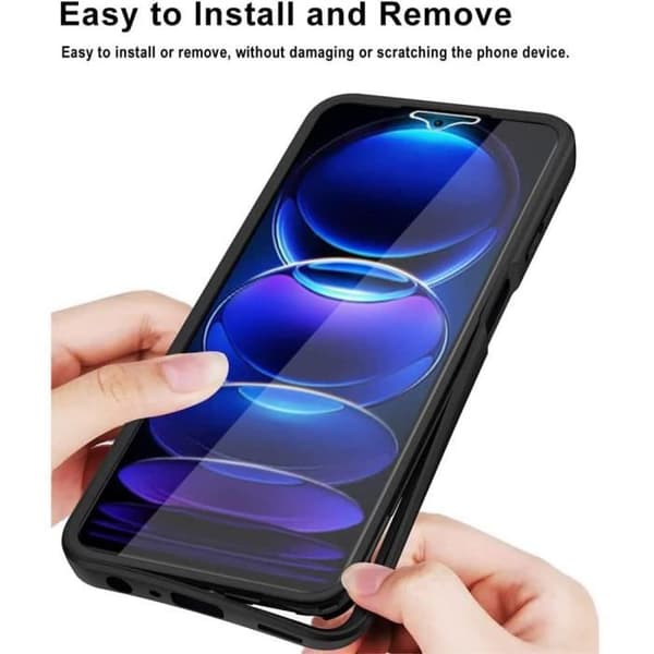 Coque - E.F.CONNECTION - För Xiaomi Redmi Note 12 Pro Plus 5G - 360 Grad Heltäckande Skydd - Repfria - Svart Svart