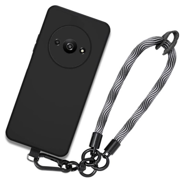 Coque - Xiaomi - Redmi A3 - Stødabsorberende Beskyttelse - Hybrid Silikone - Aftageligt Armbånd Grå Svart grå