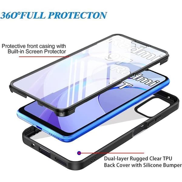 Coque - Redmi - 9T - 360 Graders Skydd - Represistent - Förstärkt Kantskydd
