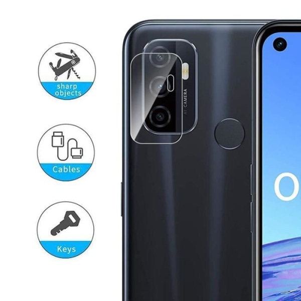 Skyddsfilm för OPPO A53 bakre kamera - 2 härdade glasögon - Anti-skrapa Transparent