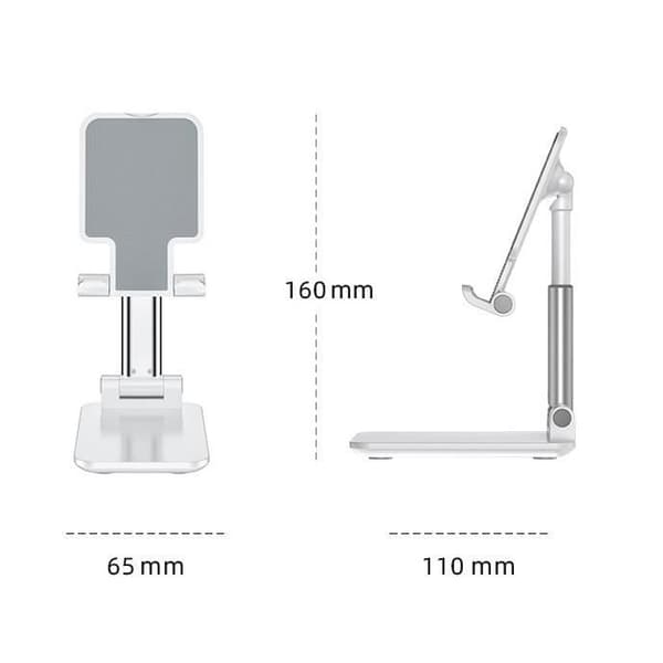 Lazy Foldable Telescopic Desktop Stand Mobiltelefonhållare (Vit)