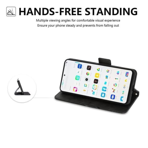 Coque - E.F.CONNECTION - För Xiaomi 14 Pro - PU-läder - Stöd för chock - Justerbart stöd marinblå
