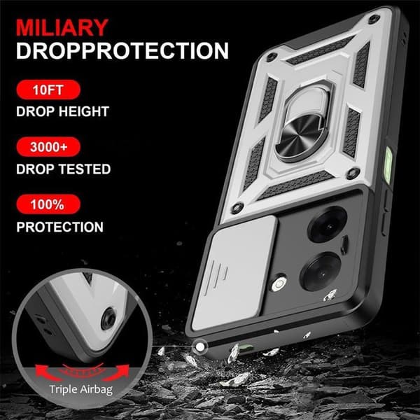 Skyddsfodral för Honor 600 Lite, Förstärkt Skydd med Represistent Kameraskydd - Silver Silver