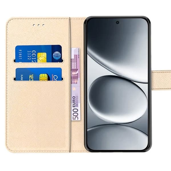 Skal för Xiaomi Redmi Note 15 Pro 4G - Repell Skydd Stötsäker PU Läder Guld gyllene