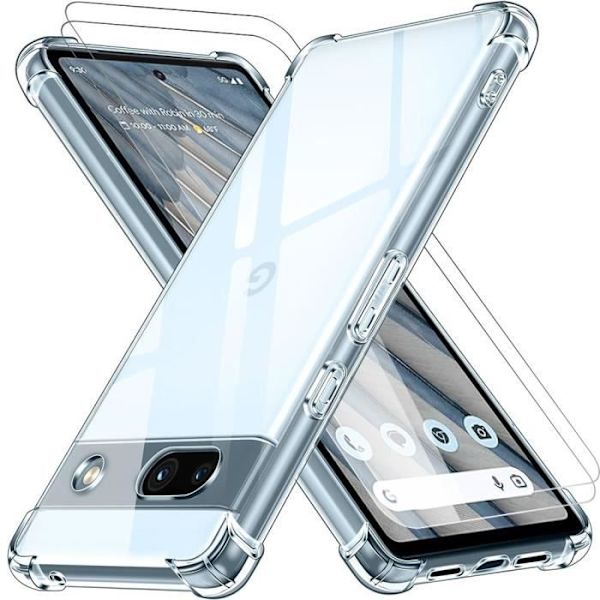 Coque - Google - Pixel 7a - TPU Antichock - Transparent - Förstärkt hörnskydd Transparent