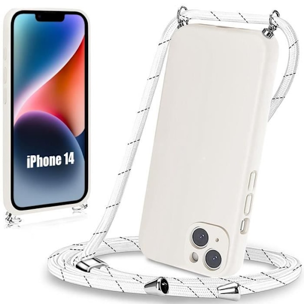 Skyddsskal - E.F.CONNECTION - för iPhone 14 - Mjuk - Silikon - Vit Vit