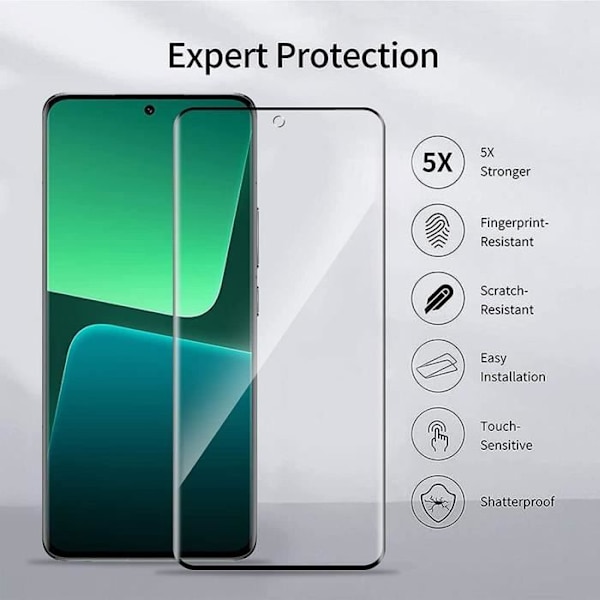 Härdat glas för Xiaomi 13 Pro - E.F.CONNECTION - Set 4 - Svart skärmskydd - Transparent kant Transparent med svart kant