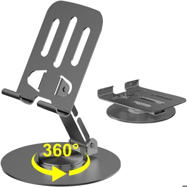 Stöd Pliable Rotatif - E.F.CONNECTION - Svart - Aluminium - Multi-Angle - Antislip