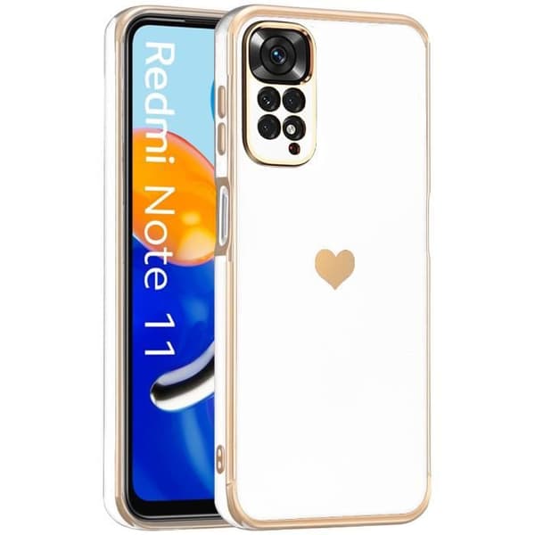 Coque - Xiaomi - Redmi Note 11-11S - Vit - Antichock - Hjärtmönster - Slim Vit