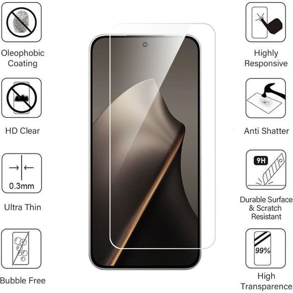 4 Härdat Glas - E.F.Connection - för Xiaomi 15T - Rep-skydd 9H Stötresistent Transparent Transparent