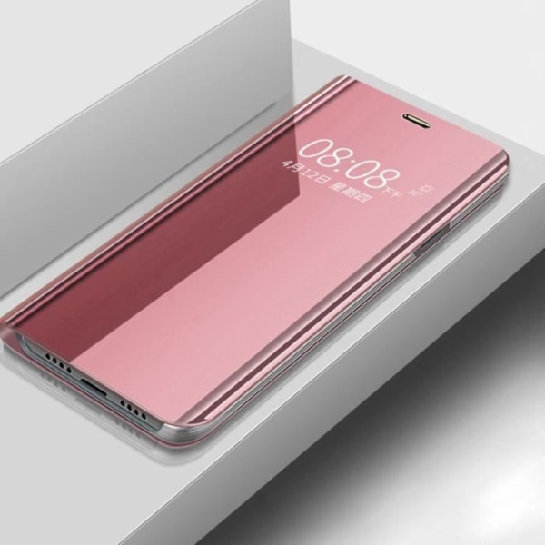 Xiaomi Redmi Note 9S Fodral, Stötsäkert Slim Folio Mirror Fodral med Stand Robust Skydd för Xiaomi Redmi Note 9S, Rose Gold Rose guld