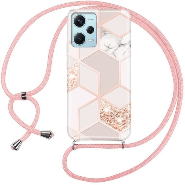 Lanyardfodral till Xiaomi Redmi Note 12 Pro Plus 5G Rosa Anti-Shock Anti-Rapskydd Silikon