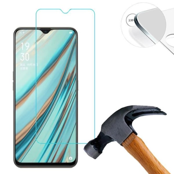 Lusee 2 x skärmskydd i härdat glas för Oppo A9 2020 6,53 tum Clear 9H 2,5D