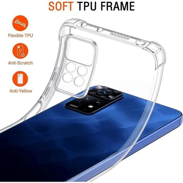 Skydd för Redmi Note 11 Pro - E.F.CONNECTION - Silikon - 4 Förstärkta Hörnfickor - Ultra Slim Transparent Transparent