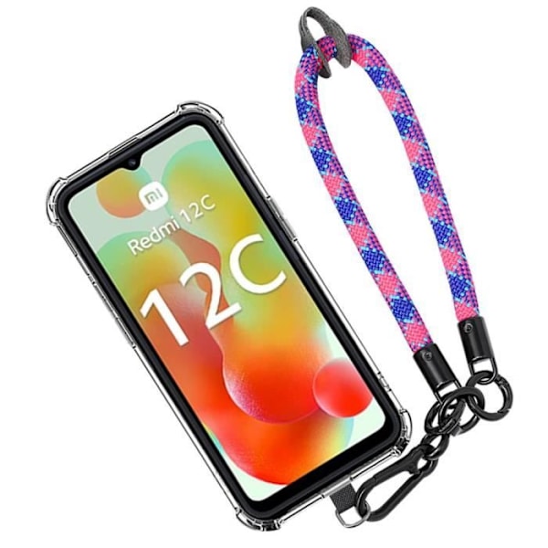 Skyddshölje - Xiaomi - Redmi 12C - 11A - Mjuk - Avtagbar flerfärgad rem Transparent, flerfärgad