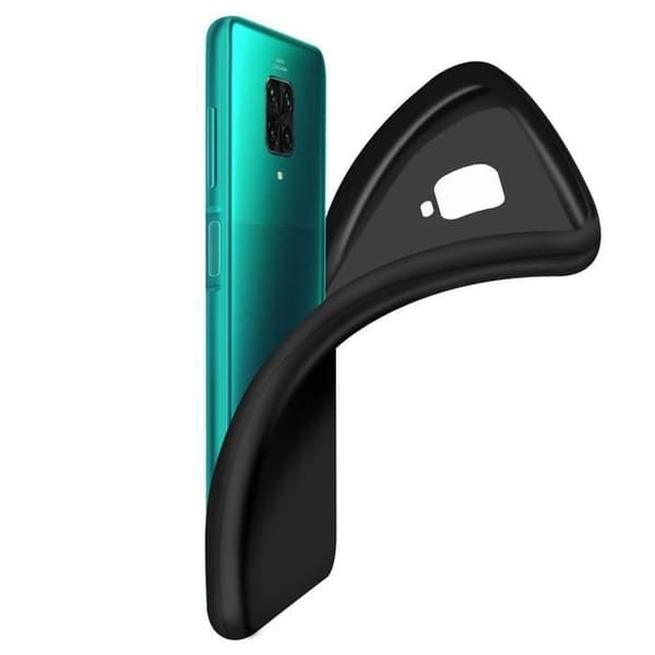 Skyddsskal - E.F.CONNECTION - Redmi Note 9S - Mjuk - Silikon - Matt Svart Svart