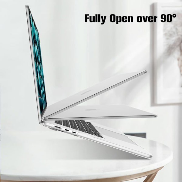 Coque kompatibel med MacBook Air 15 Tommer M4 M3 M2 (A3241/A3114/A2941, 2025/2024/2023) - Tynd og let hård skal etui Färg:*Transparent Kristallin
