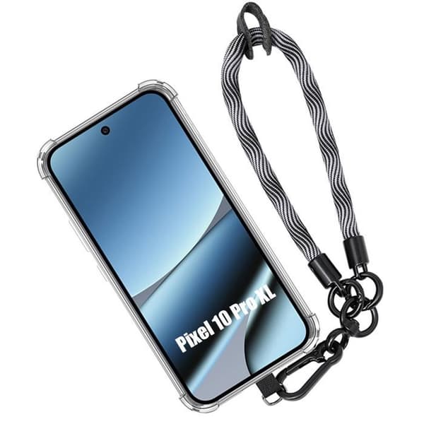 Skyddsfodral för Google Pixel 10 Pro XL, Stötskydd med Avtagbart Robust Armband Grå Grå, klar