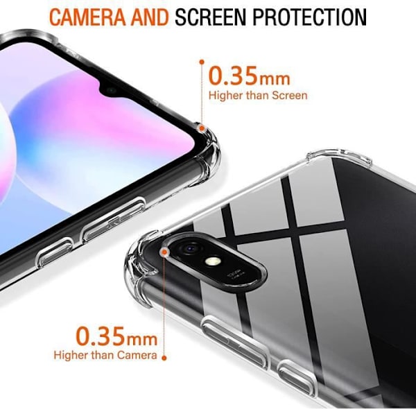 Skärmskydd - Xiaomi - Redmi 9A - Paket med 3 - Härdat glas - 0,3 mm tjockt
