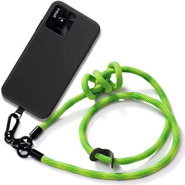 Axelremsfodral för Xiaomi Redmi 10C Soft Silicone Black med robust rem Grön