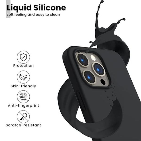 Coque - E.F.CONNECTION - för iPhone 15 Pro Max - Svart Silikon - Ultratunn - Hållbart Skydd Svart