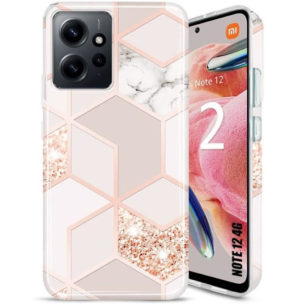 Fodral för Xiaomi Redmi Note 12, Slim Lättvikt Mjuk Stötsäker Skyddsöverdrag Rosa