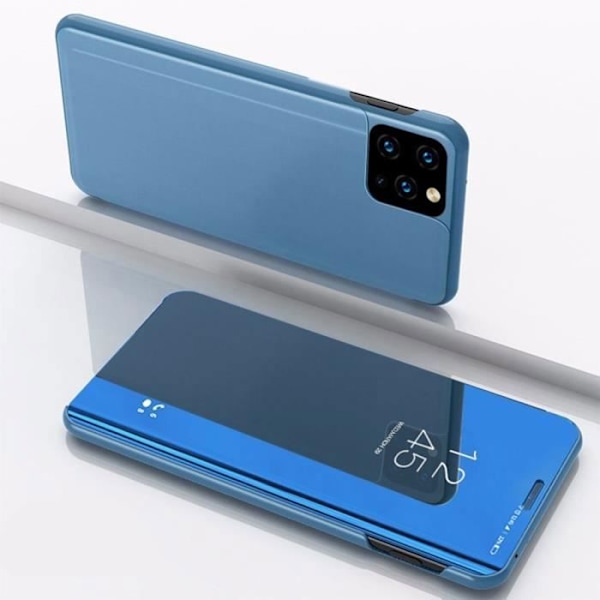 Skyddsfodral för iPhone 11 Pro Max - E.F.CONNECTION - Spegeleffekt fram - Stel - Blå Blå