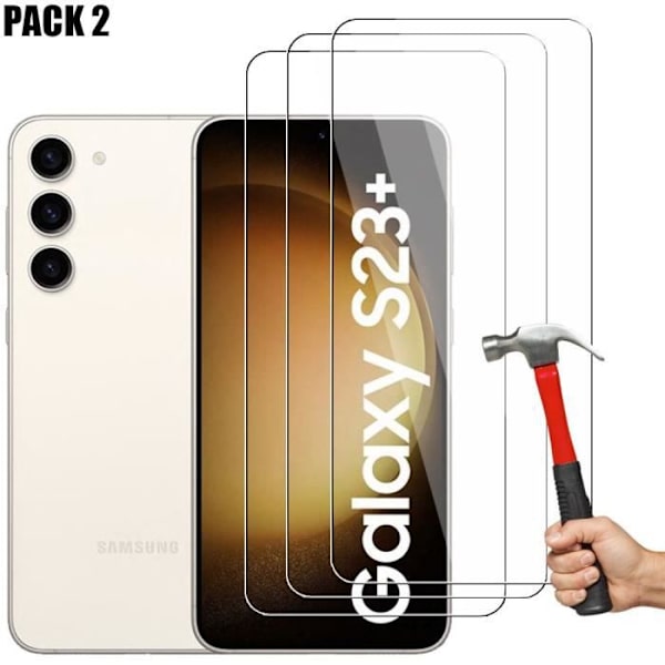 Härdat glas för Samsung Galaxy S23 Plus Enkel installation Anti-scratch Pack om 3 Transparent