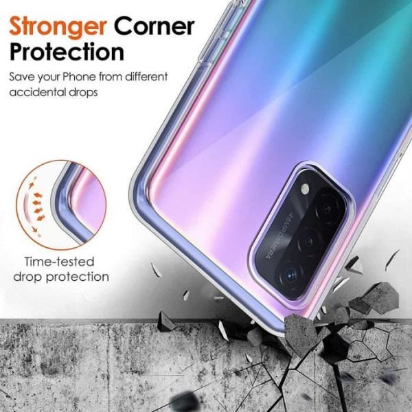 Skyddande Skal för OPPO A54 5G - E.F.CONNECTION - Flexibelt - Inkluderat Härdat Glas - Stötsäkert Silikon - Transparent Transparent
