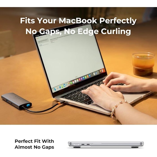 Ultra Tynd og Transparent Cover Kompatibel med MacBook Air 15 Tommer M4 M3 M2 med Touch ID, 2025 2024 2023 A3241 A2941 A3114 Färg: Färglös kristall