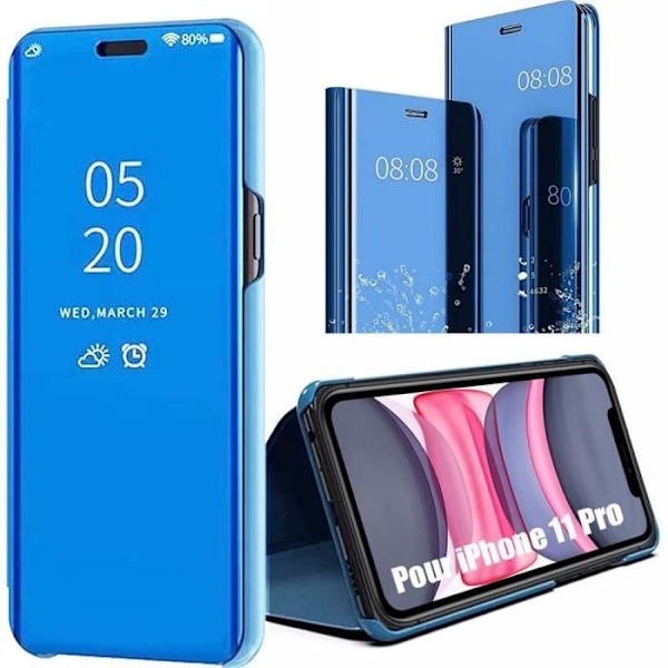 Beskyttelsescover til iPhone 11 (6.1") - E.F. CONNECTION - Spejleffekt foran - Blå Blå