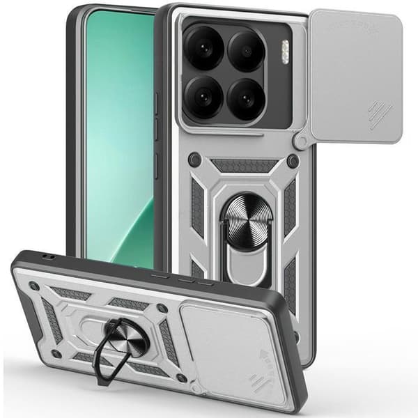 Coque för Xiaomi 15 Pro - E.F.CONNECTION - Hård Antichock - Silver - Kameraskydd - 360° Stöd Silver