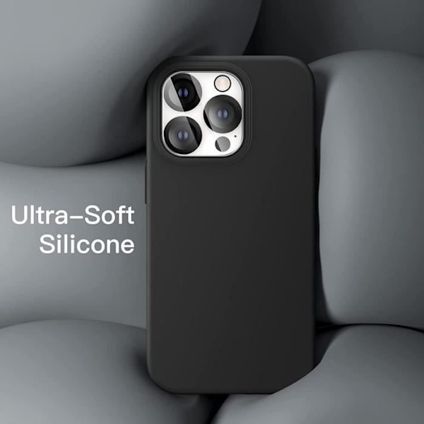 Cover til iPhone 14 Pro (6,1") TPU sort + 3 hærdede briller og 2 bagkamerabeskyttelse
