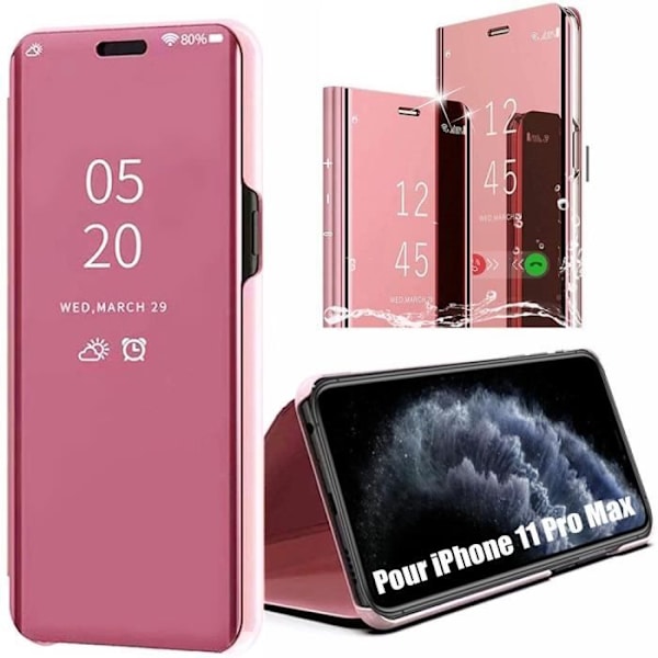 Skyddsskal - EF CONNECTION - för iPhone 11 Pro Max - Rosa - Flexibelt - Förstärkt skydd Rosa
