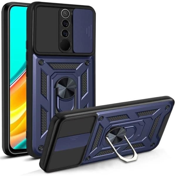 Skyddskal - E.F.CONNECTION - Redmi 9 - Stötsäker - Mörkblå - Matt Finish marinblå