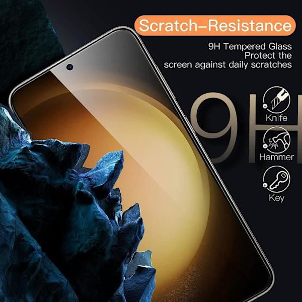 Härdat glas för Samsung Galaxy S23 Plus Enkel installation Anti-scratch Pack om 3 Transparent