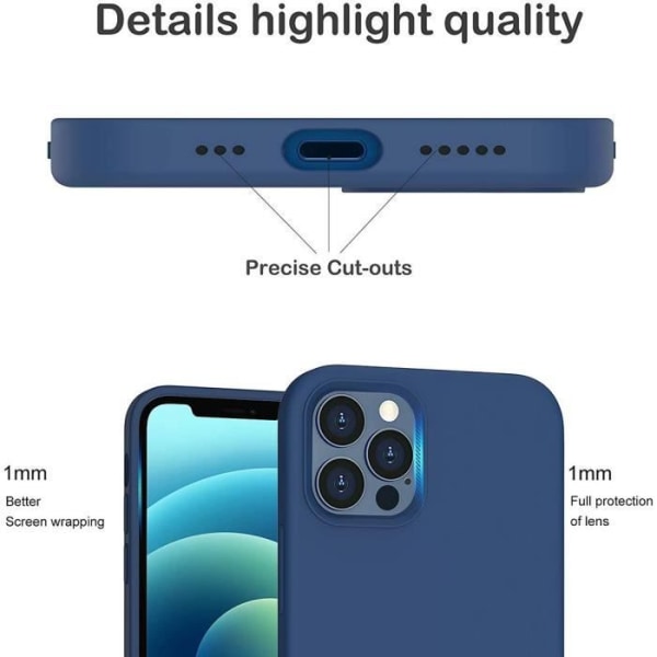 Tunt silikonfodral för iPhone 13 Pro (6,1") Marinblå E.F. Connection