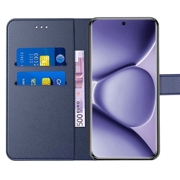 Skyddsfodral för Xiaomi Redmi Note 15 Pro Plus 5G - Ripskydd, Stötsäker, PU-Läder - Mörkblå marinblå