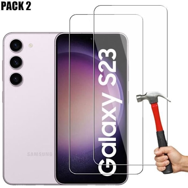 Härdat Glas - E.F.CONNECTION - för Samsung Galaxy S23 - Paket med 2 - Hårdhet 9H - Högupplöst Skärmskydd Transparent