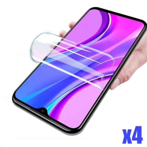Pakke 4 blød film til Redmi Note 9S skærmglasfilm Anti-ridsebeskyttelse Transparent