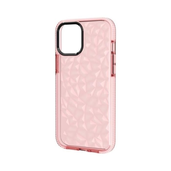 Silikonfodral för iPhone 12 Pro Max, 3D Diamond Pattern Solid Shockproof Protection - Rosa Rosa