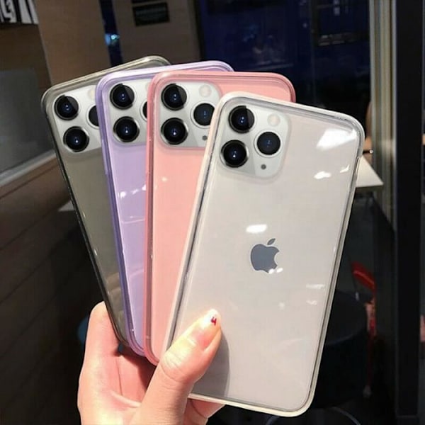 Silicone skal - ICKE SPECIFIERAD MÄRKE - iPhone 12 Mini - Rep-resistent - Stötsäker - Mjuk Halvtransparent grå